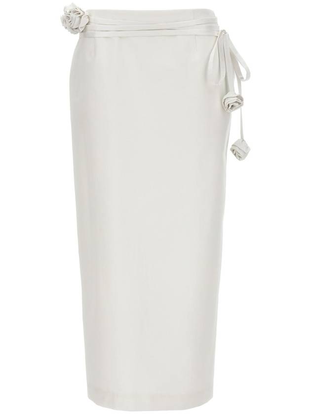 MAGDA BUTRYM 146524WHITE 플로럴 디테일 롱게트 스커트