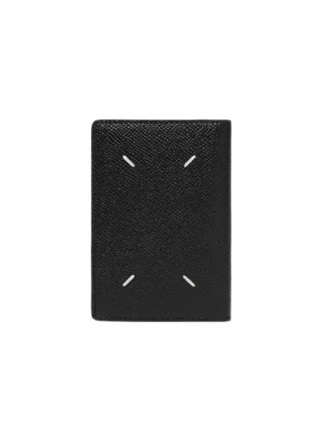 메종 마르지엘라 레더 바이폴드 카드 홀더 블랙 Maison Margiela Leather Bi Fold Card Holder Black