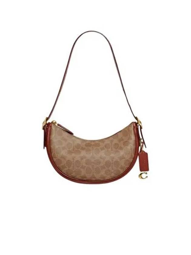 코치 루나 숄더백 시그니쳐 캔버스 탄 러스트 Coach Luna Shoulder Bag in Signature Canvas Tan Rust