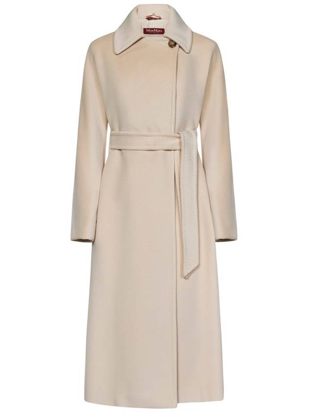막스마라 베이비 벨트 싱글 코트 화이트