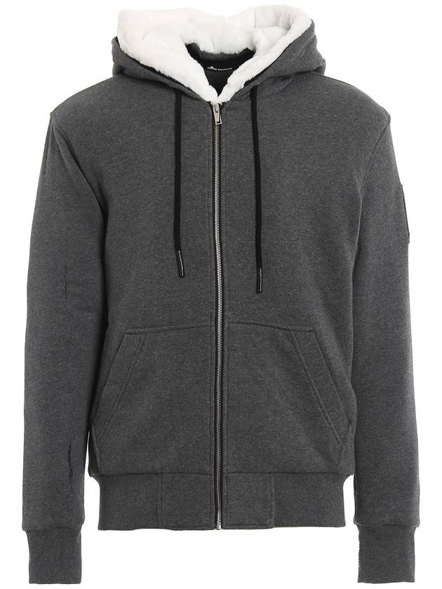 무스너클 클래식 버니 후드집업 차콜 화이트 퍼 MS8600MS 806