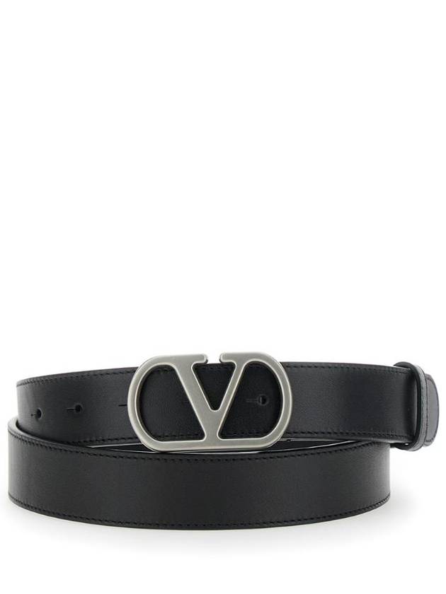 VALENTINO GARAVANI 6Y0T0SE1UMS0NO 벨트 H. 30 VLOGO SIGNATURE BOX CALF S. VINTAGE PALLADIUM LOGO