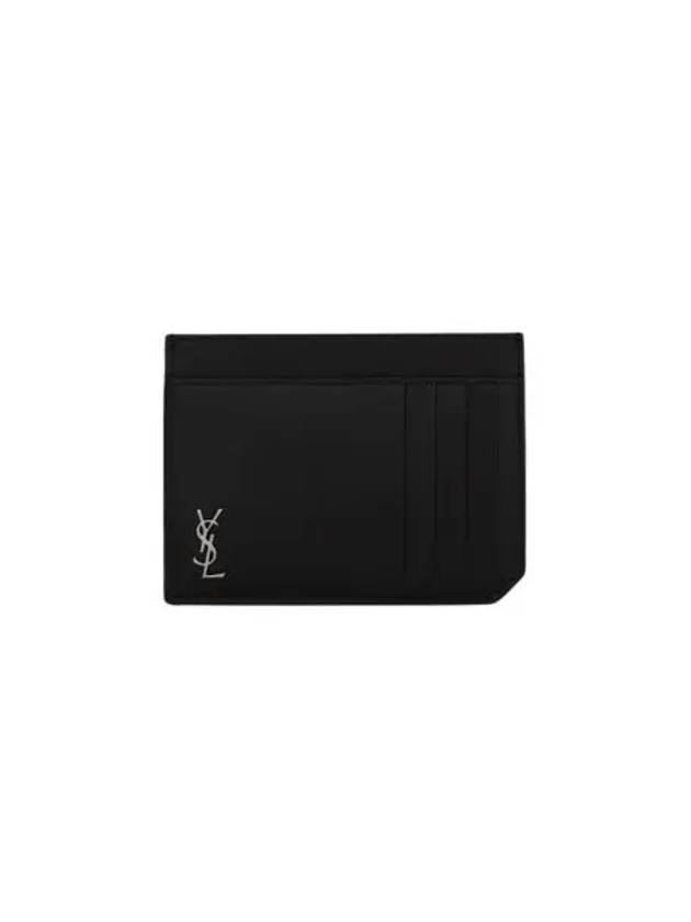 생로랑 매트 레더 미니 ID 카드 케이스 블랙 Saint Laurent Mini ID Card Case in Matte Leather Black