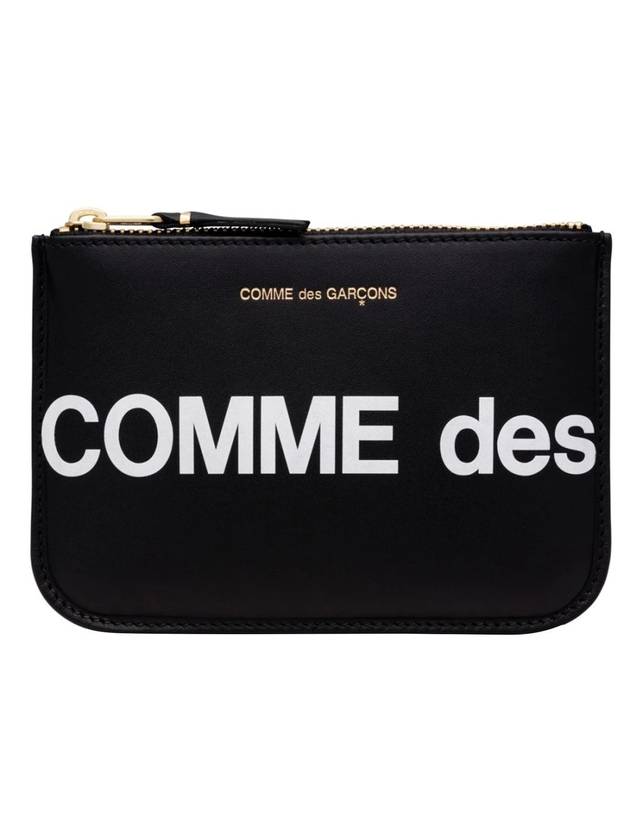 꼼데가르송 월렛 휴즈로고 레터링 미니 레더 동전 지갑 블랙