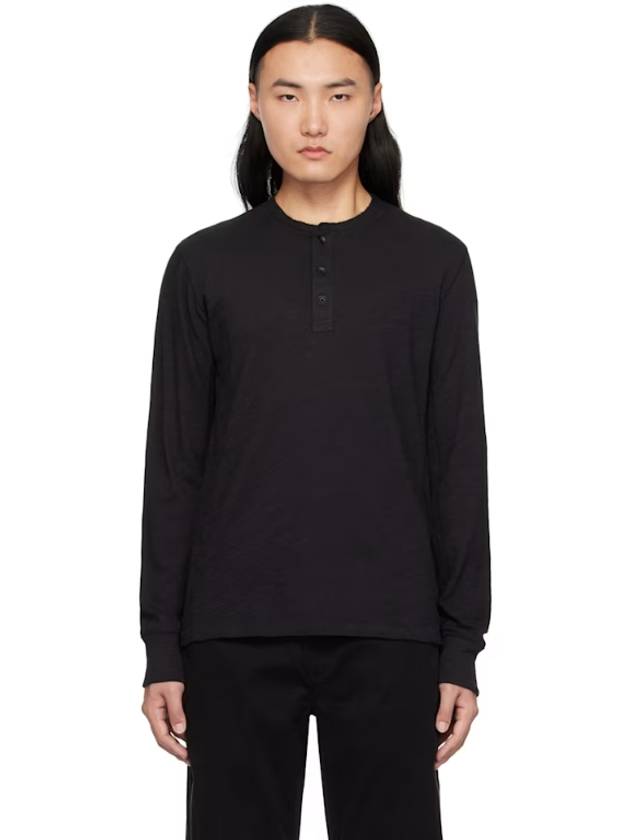 Black Classic Flame Henley 251055M211003