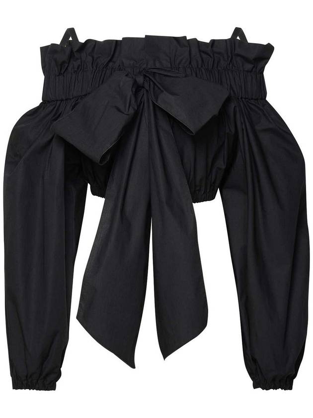 Patou Crop Top In Black Cotton