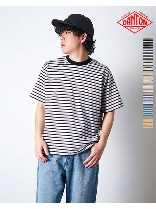 24SS 단톤반팔 남자포켓반팔티 스트라이프 단가라