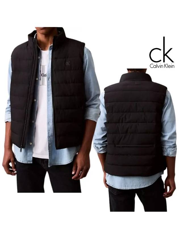 캘빈클라인 패딩 목넥 베스트 탑 조끼 자켓 블랙