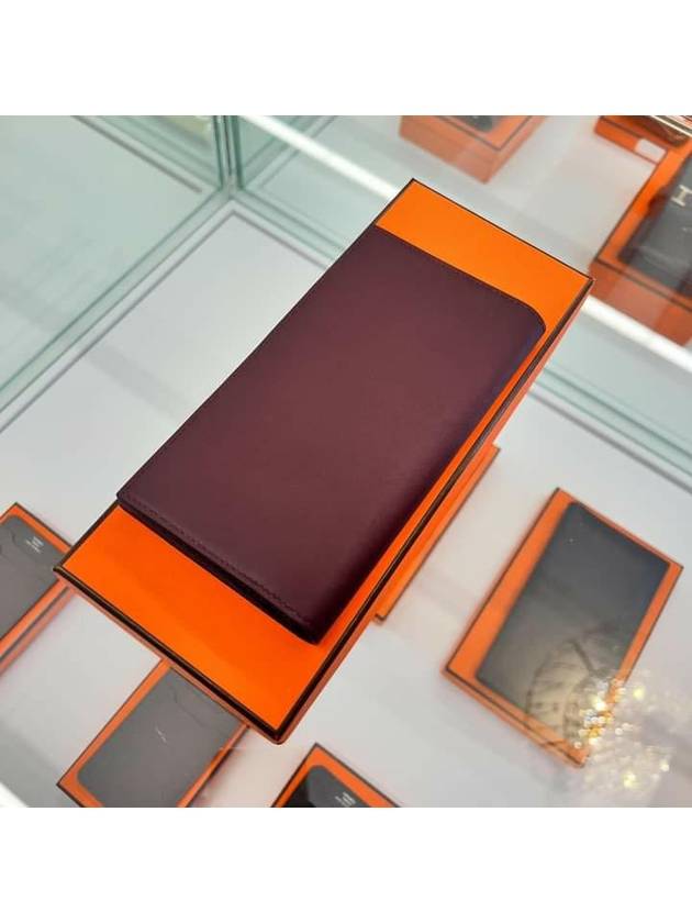 에르메스 시티즌장지갑 다크버건디 복스