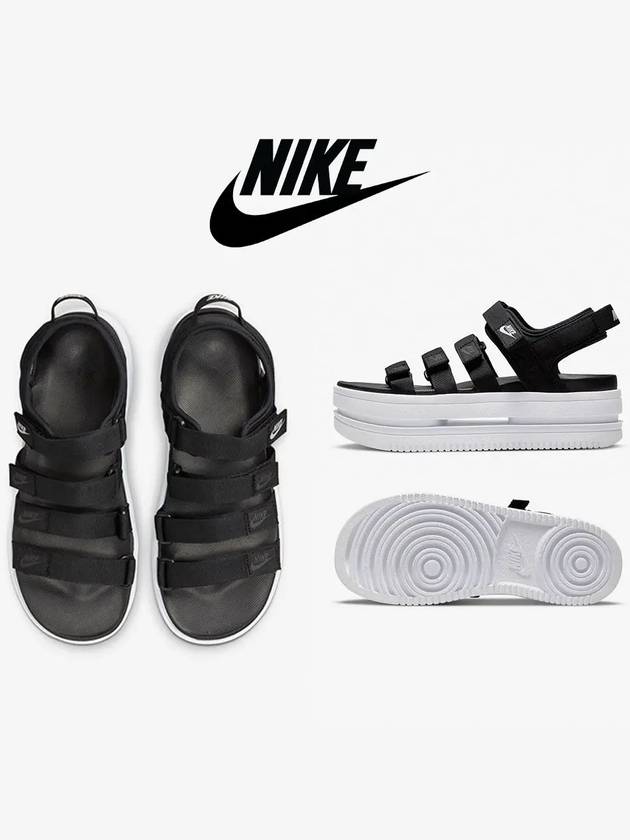 나이키 샌들 여성 아이콘 클래식 후프 신발 블랙화이트