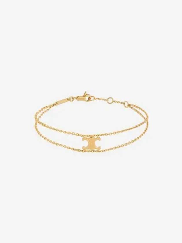 W 셀린느 브래스 골드 피니쉬 트리옹프 서스펜디드 브레이슬릿 골드 W Celine Triomphe Suspended Bracelet in Brass with Gold Finish Gold