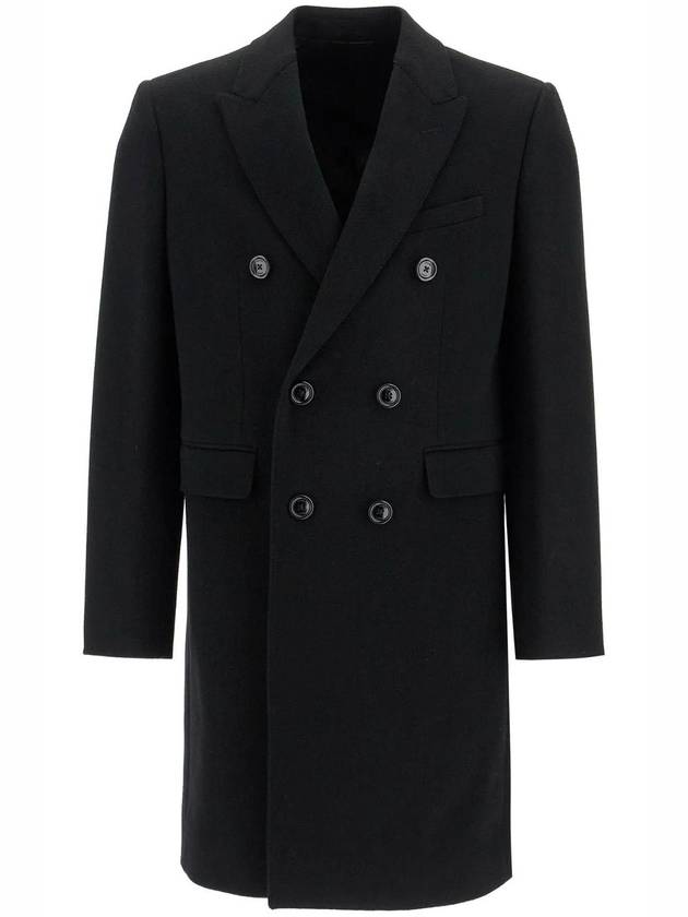 셀린느 클래식 울 클로스 더블 코트 블랙