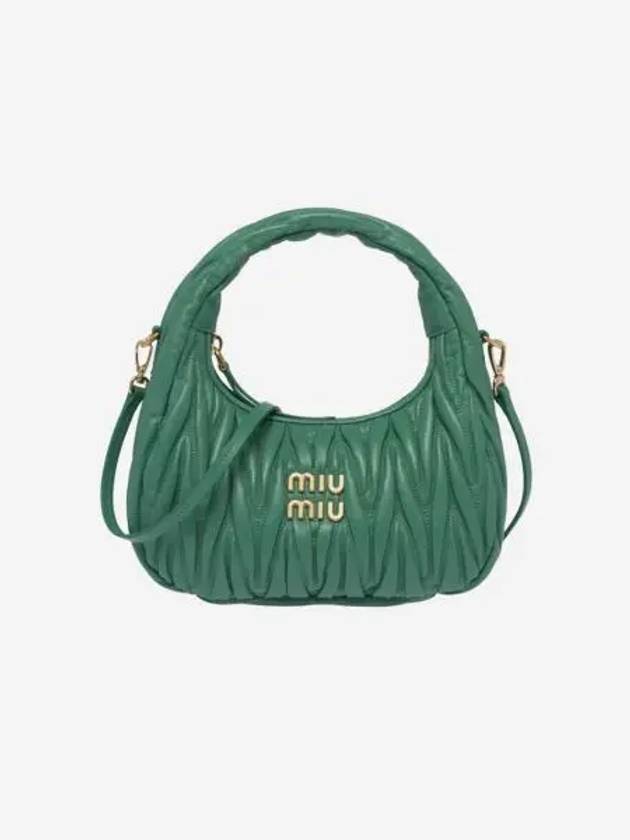 미우 미우 원더 마테라쎄 나파 레더 미니 호보백 세이지 그린 Miu Miu Wander Matelasse Nappa Leather Mini Hobo Bag Sage Green