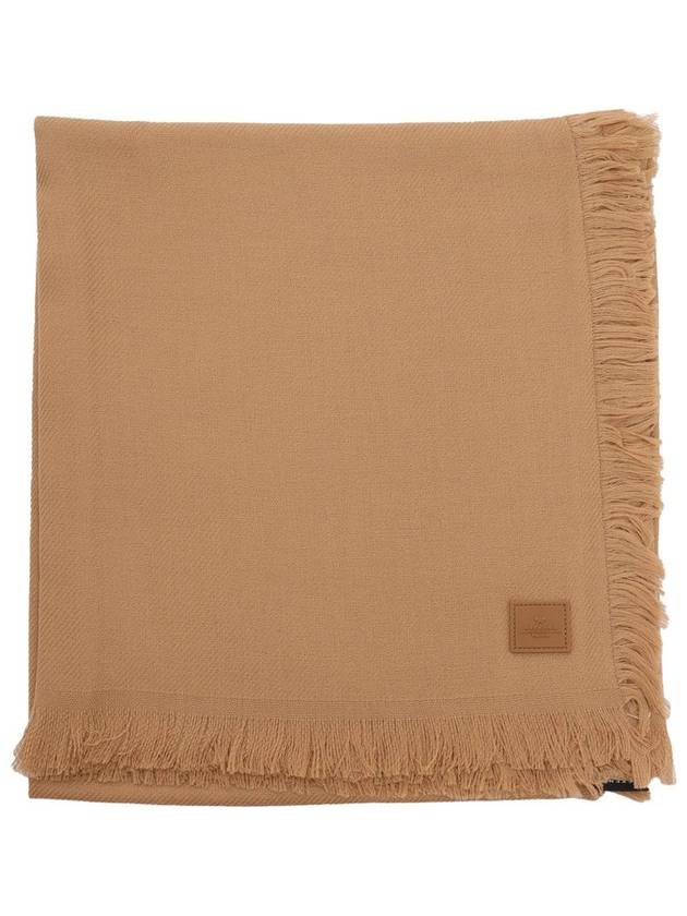 위켄드 맥스 마라 로고 패치 프린지 스카프