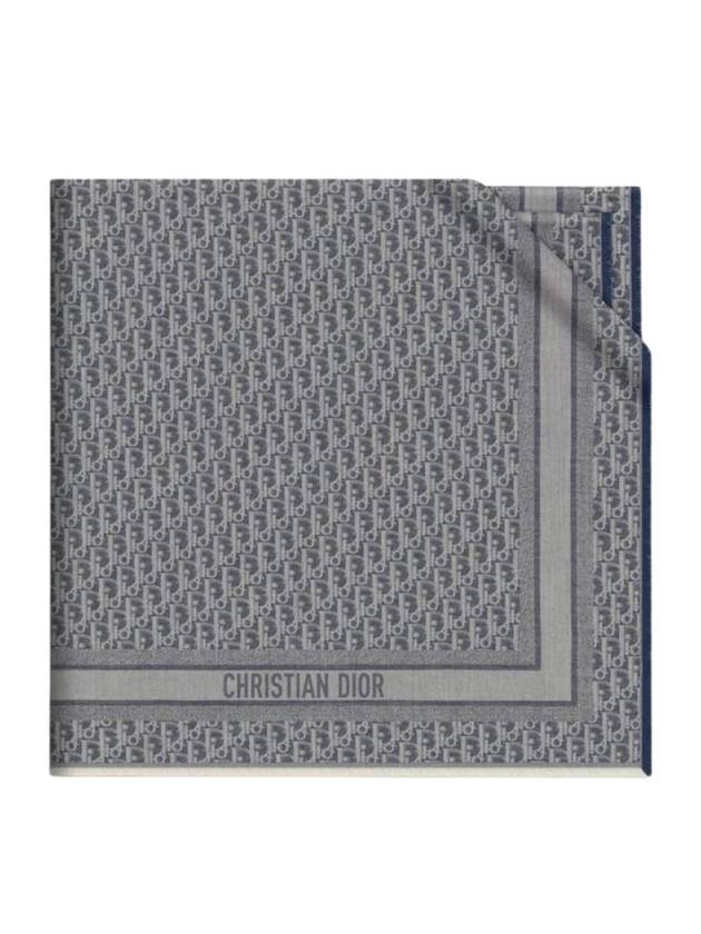 디올 오블리크 데님 스카프 블루