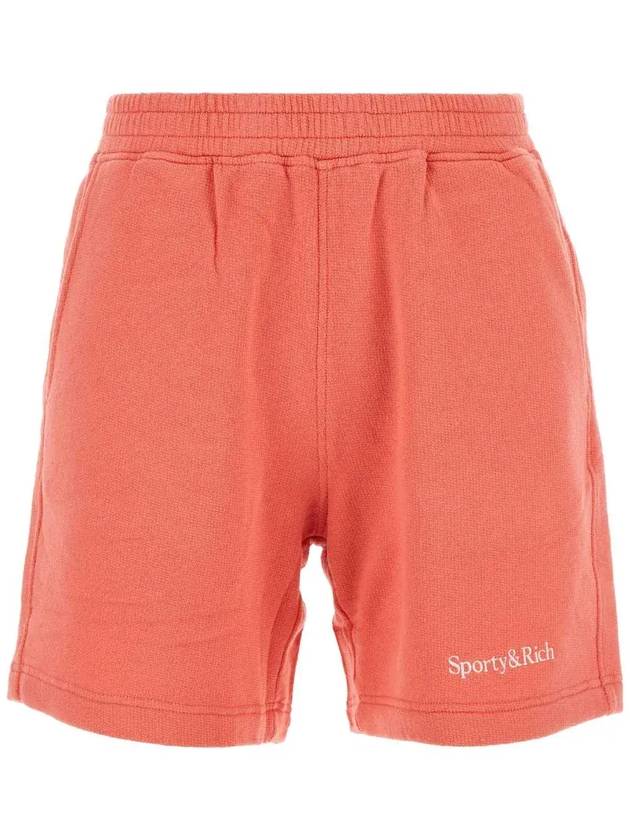 스포티 & 리치 로고 자수 신축성 있는 허리밴드 반바지 SH007S402SC_COTTONCANDY