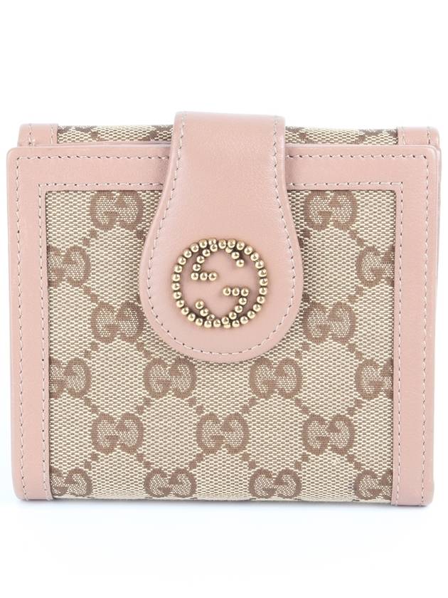 구찌 모노그램 자카드 반지갑 핑크