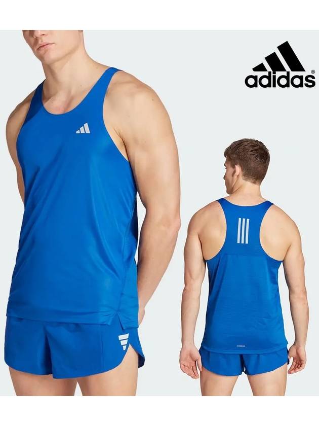 아디다스 달리기 런 싱글렛 탱크 탑 나시 티셔츠 로얄블루