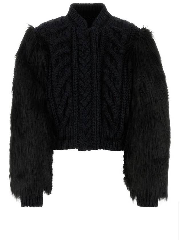 지방시 케이블 니트 크롭 재킷