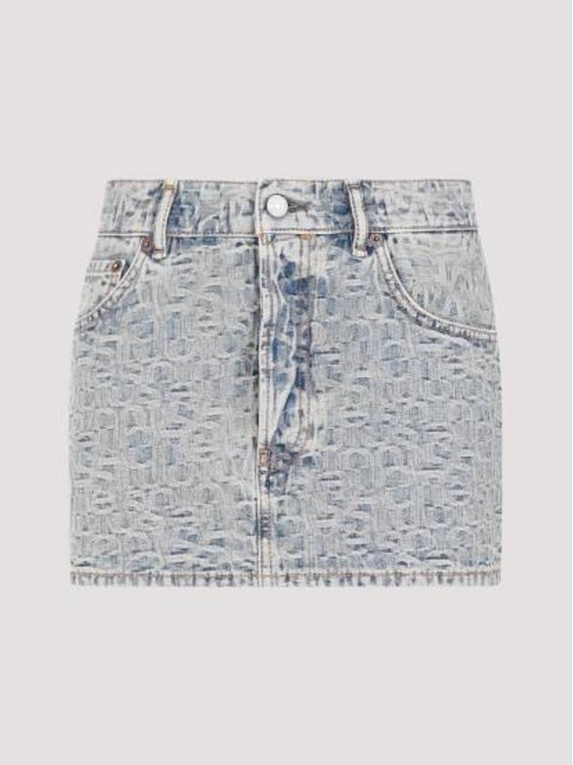 24SS 아크네 스튜디오 미디 스커트 AF0425 BUF BLUE BEIGE