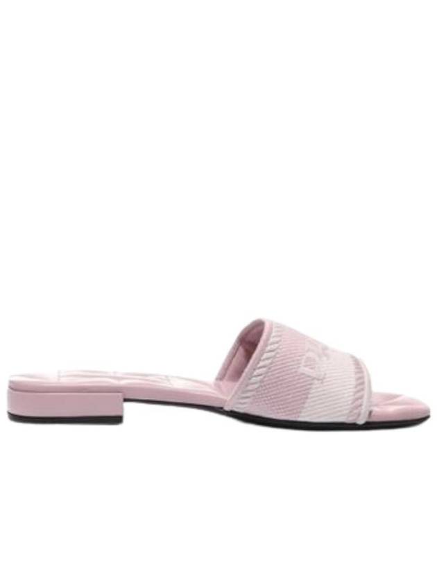 프라다 자수 패브릭 슬라이드 핑크 1XX612 3LKB F0PFG