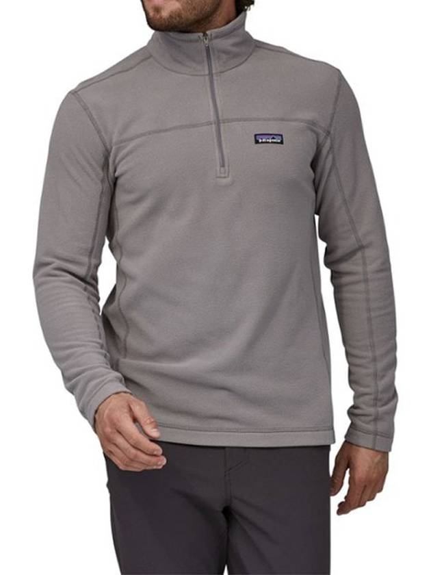 파타고니아 남성 마이크로 D 플리스 풀오버 상의 긴팔 티셔츠 Feather Grey