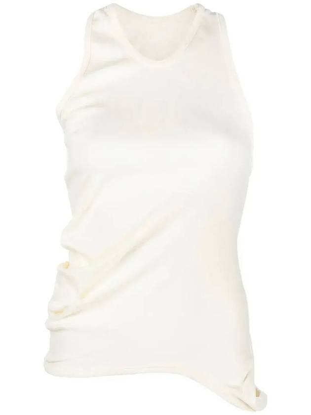 로우 클래식 비대칭 주름 장식 탱크탑 LOW23SMTO050_0114CREAM