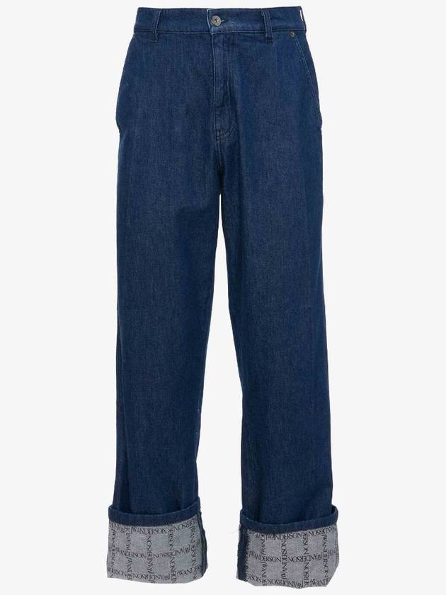 JW Anderson LOGO GRID TURN UP WORKWEAR DENIM JEANS