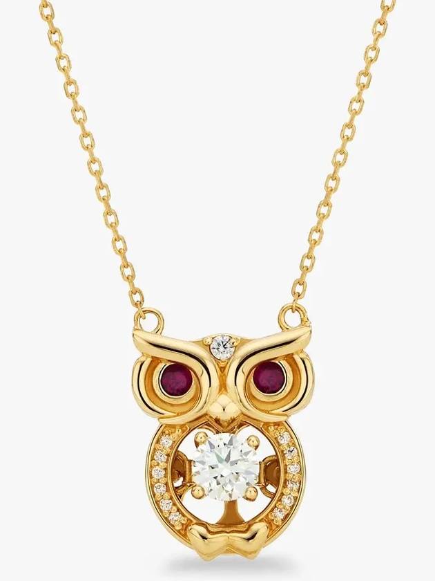 주문후제작 14K 무빙 부엉이 퀸 목걸이 L사이즈