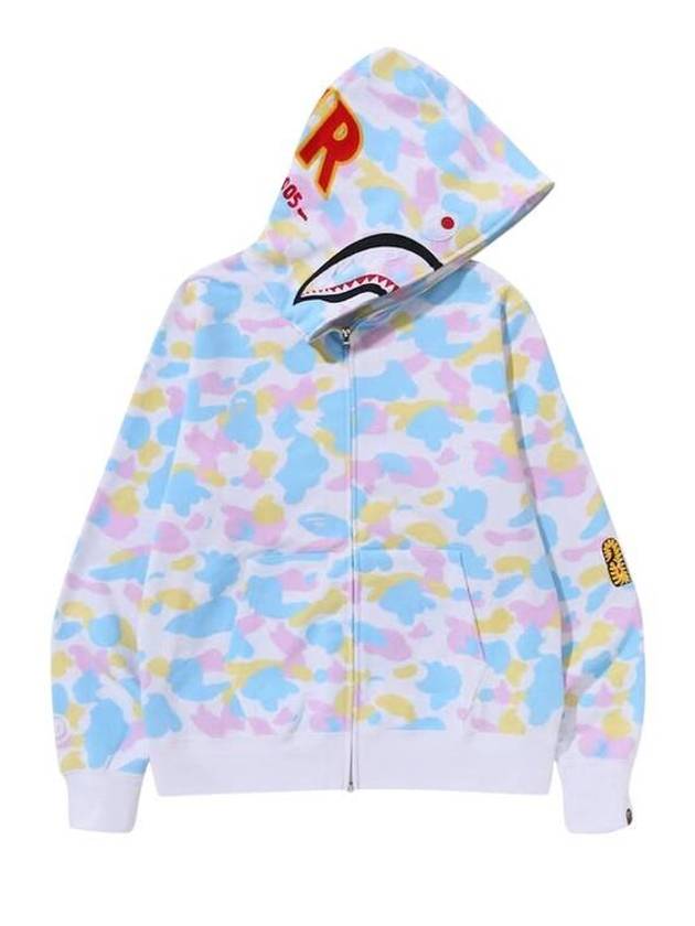 베이프 멀티 카모 2nd 샤크 풀집 후디 화이트