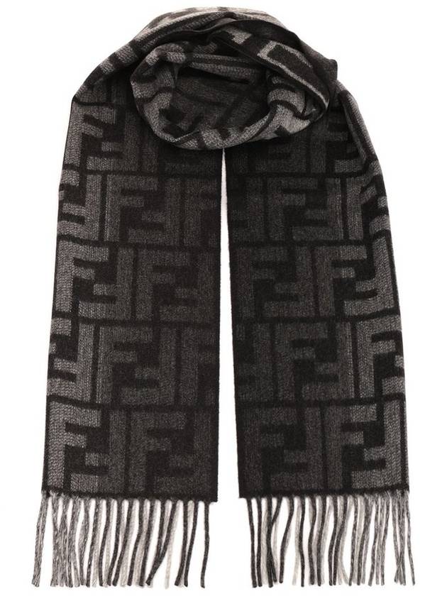 Fendi FF 자카드 프린지 디테일 스카프