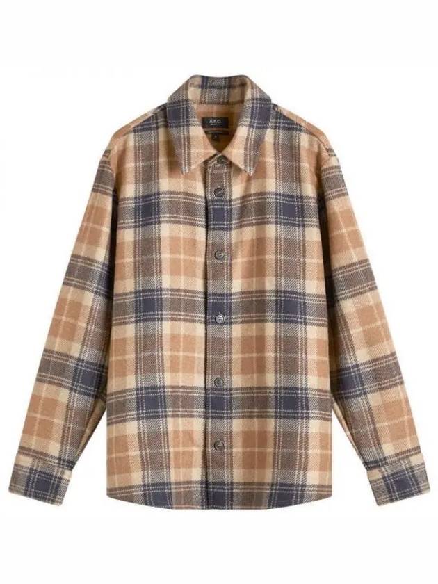 아페쎄 바비 울 플레드 오버셔츠 베이지 WOAPS H02884 BAAWOAPS H02884 BAA