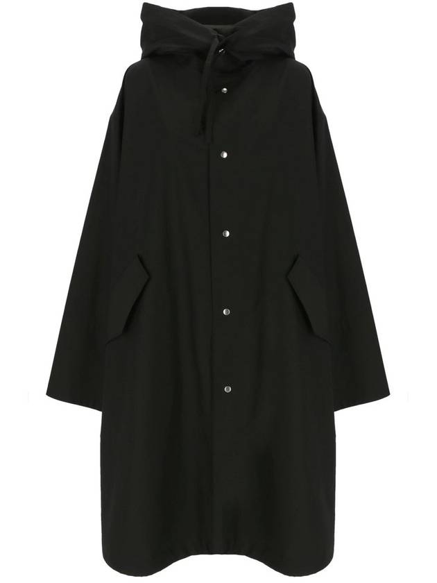 Jil Sander 로고 프린트 드로스트링 코트