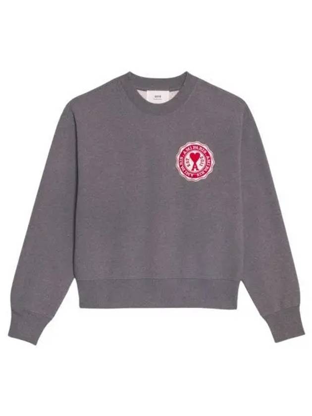 아미 하트 패치 로고 스웨트셔츠 헤더 그레이 AMI de Coeur Patch Sweatshirt Heather Grey