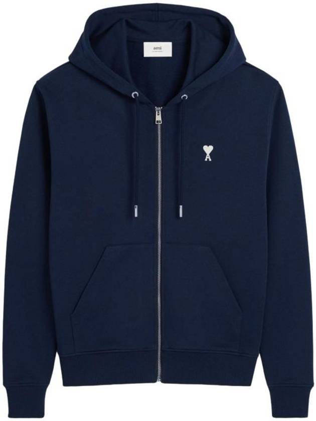 아미 로고 코튼 후드집업 나이트 블루