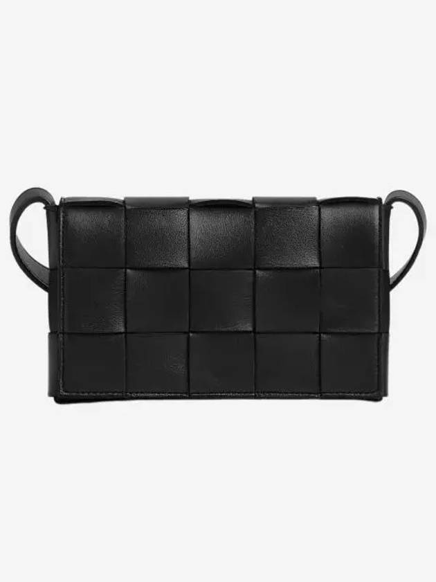 보테가 베네타 스몰 램스킨 레더 카세트백 블랙 Bottega Veneta Small Lambskin Leather Cassette Black