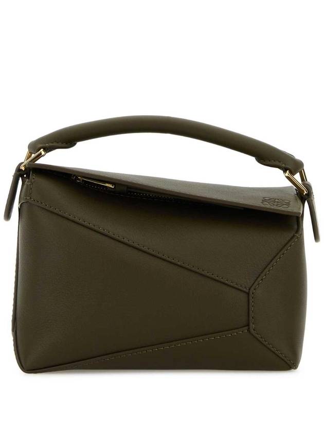 로에베 Olive green leather mini Puzzle handbag A510P88X26 DARKKHAKIGREEN