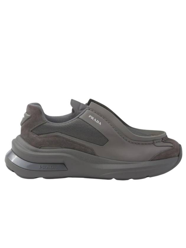 프라다 시스템 패널 로우탑 스니커즈 마블 그레이