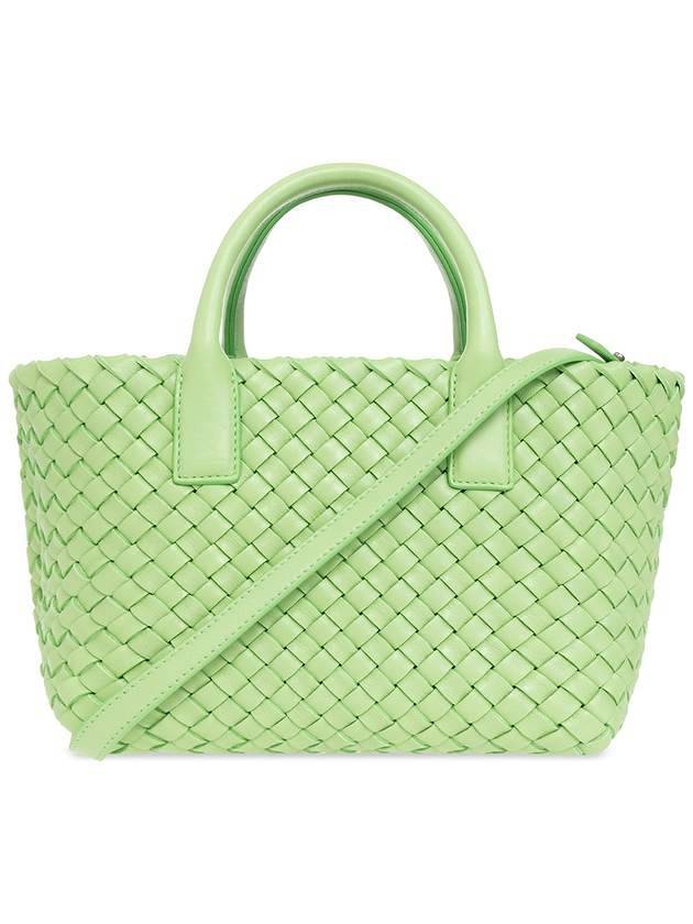 보테가베네타 카밧 미니 토트 백 피스타치오