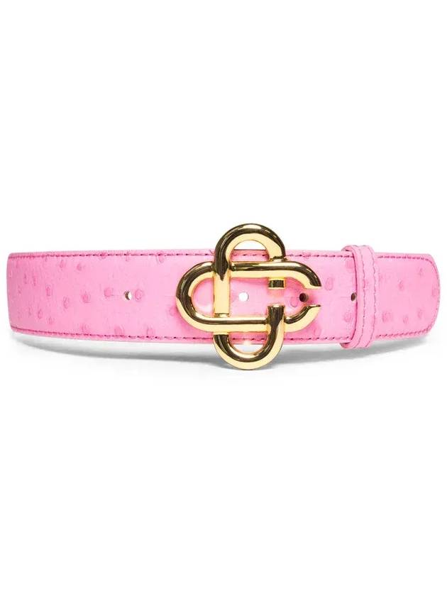 카사블랑카 엠보싱 CC 로고 레더 벨트 핑크