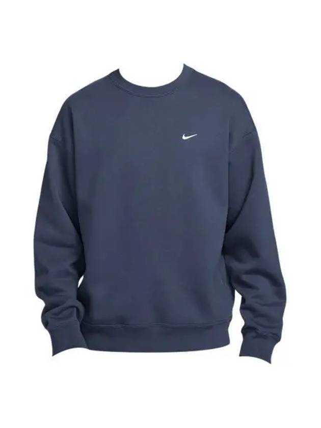 나이키 솔로 스우시 플리스 크루 썬더 블루 아시아 Nike Solo Swoosh Fleece Crew Thunder Blue Asia