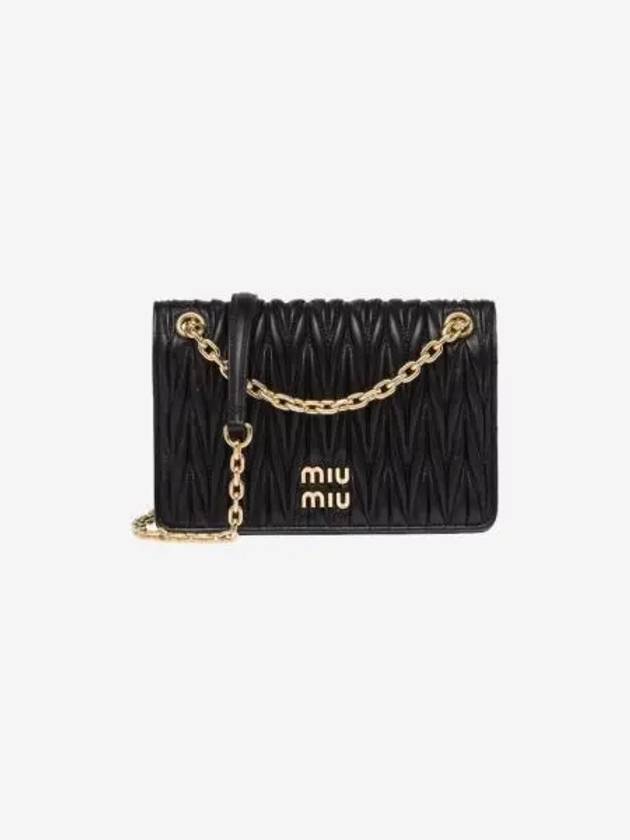 미우 미우 마테라쎄 나파 가죽 미니백 블랙 Miu Miu Matelasse Nappa Leather Mini Bag Black