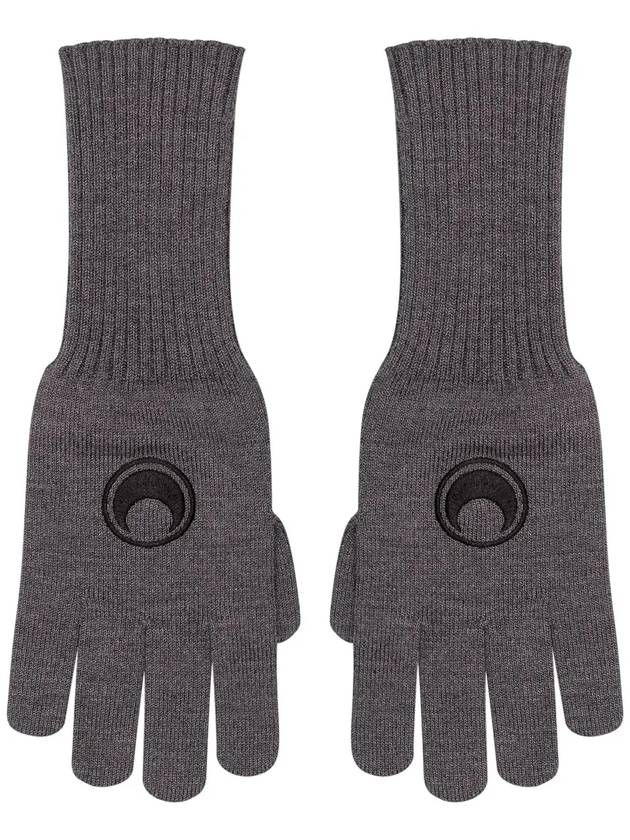 Marine Serre 로고 자수 풀 핑거 글러브 USA018ACKNI0033_GR70