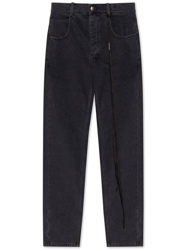 Ann Demeulemeester 스트레이트 레그 스트랩 디테일 진 Ann Demeulemeester Straight Leg Strap Detailed Jeans