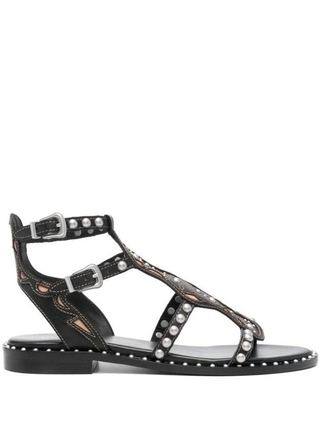 아쉬 여성 PLAZA STUDDED LEATHER SANDALS PLAZA01COMBOABLACK SKIN SILVER