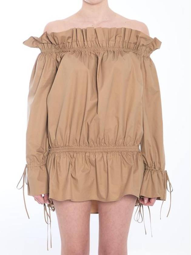 25SS 생로랑 미디 원피스 256215 820966 Y3K75 2560 Beige