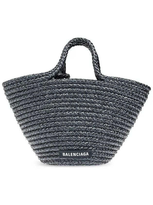 발렌시아가 이비자 스몰 토트 백 네이비