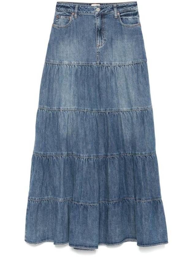 앨리스앤올리비아 여성 MINDY DENIM MAXI 스커트 CD502117319L418
