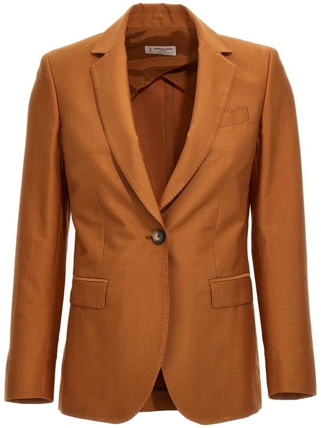 ALBERTO BIANI 코튼 싱글 브레스트 블레이저 재킷 II872C0029563