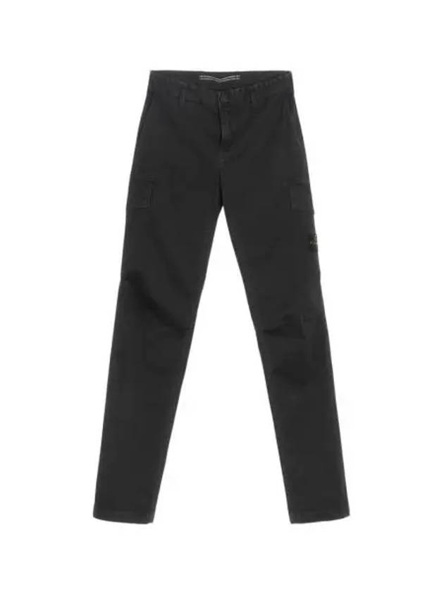 스톤 아일랜드 306L1 올드이펙트 스트레치 브로큰 트윌 코튼 카고 트라우저 블랙 22FW Stone Island 306L1 T.CO OLD Stretch Broken Twill Cotton Cargo Trousers Black 22FW